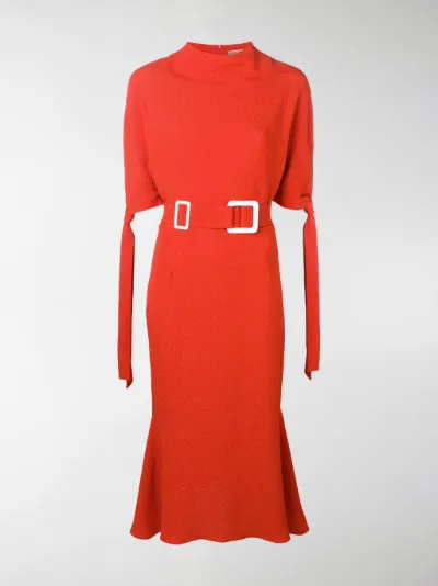 orange spandex dress
