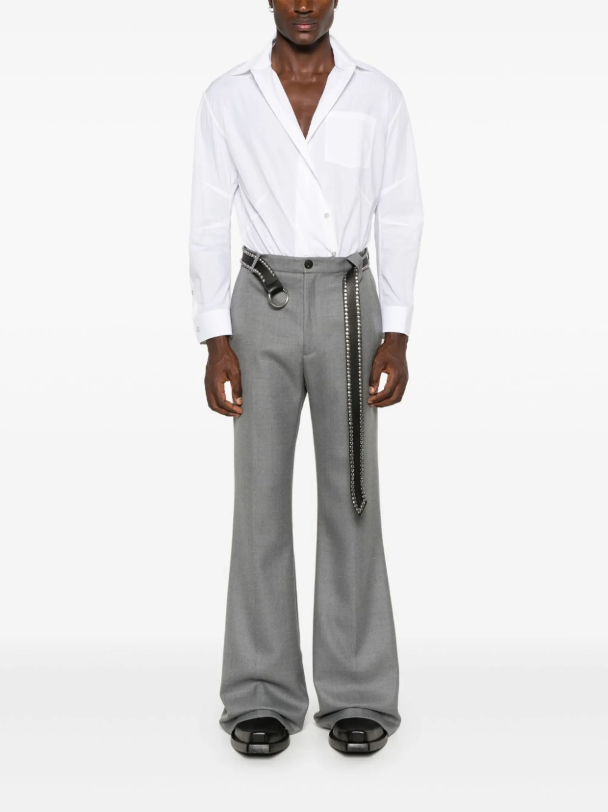 EGONLAB24AW Samy Pant Grey Woolスラックス フレア 【公式通販】