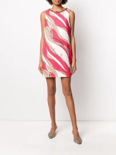 scarf print shift dress