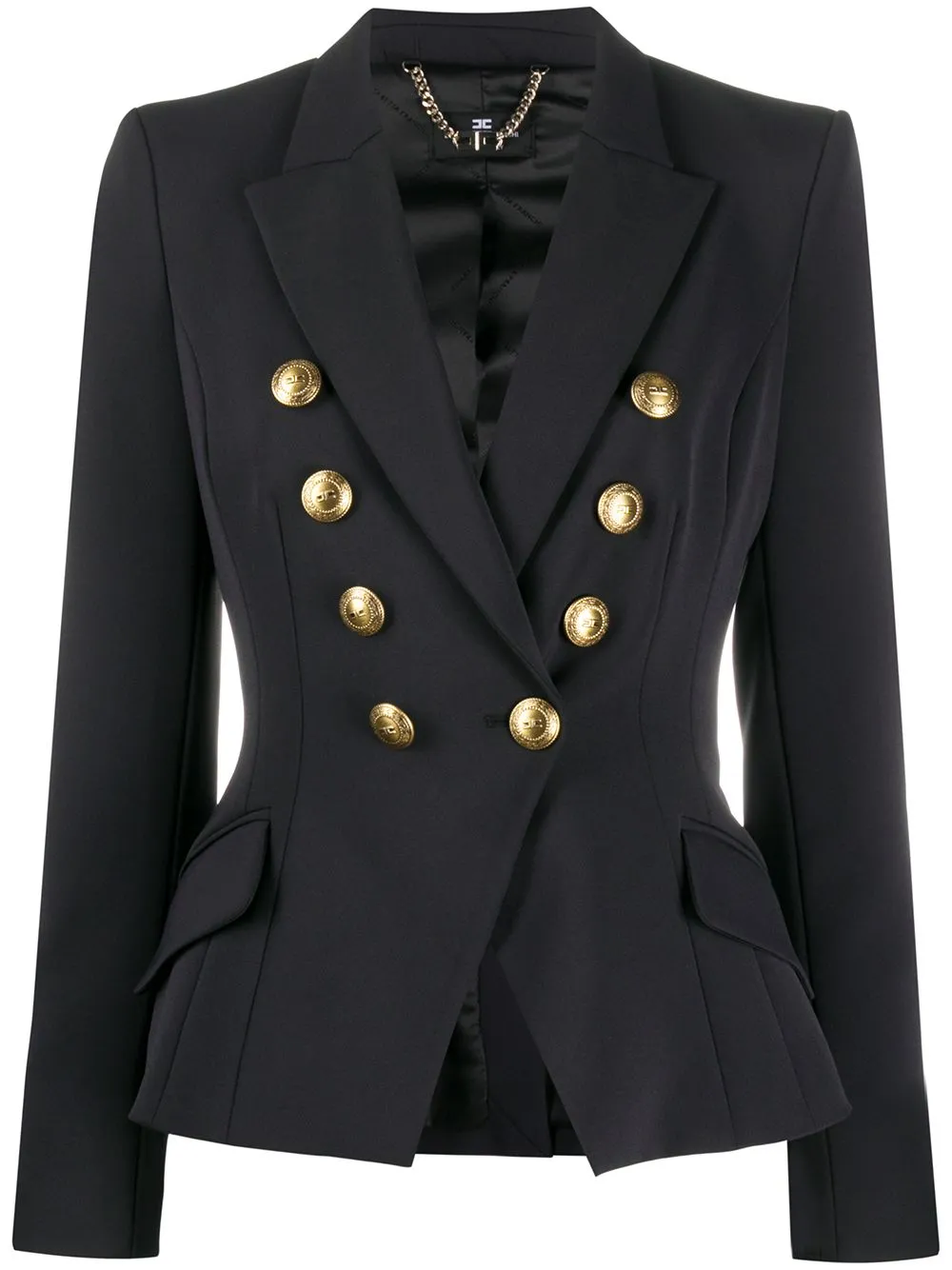 embossed button front slit blazer | Elisabetta Franchi | Eraldo.com