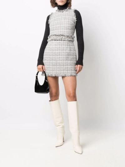 frayed tweed mini-dress | Elisabetta ...