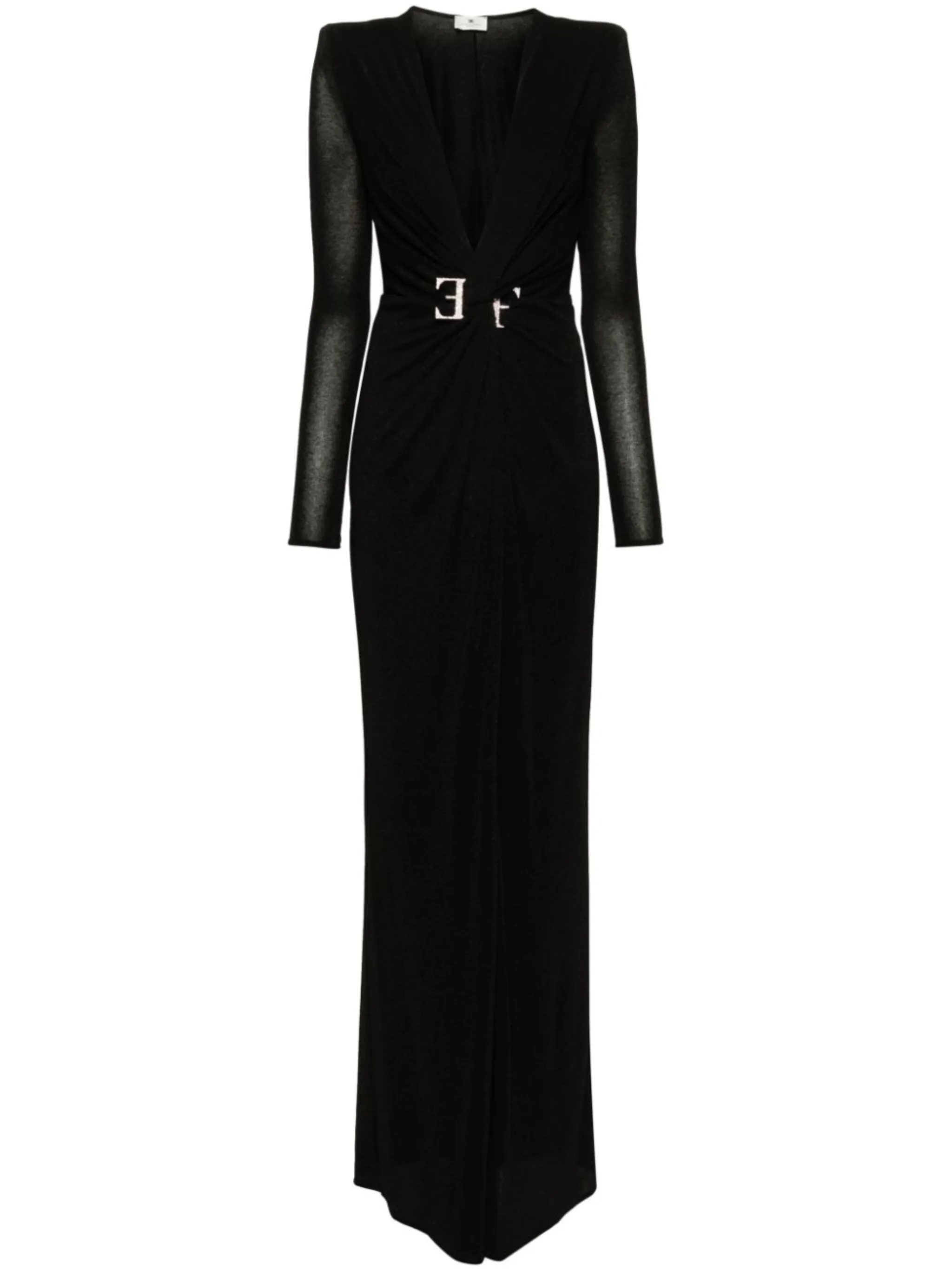 【ELISABETTA FRANCHI】ウール カシミア ローブコート ロゴ付き Elisabetta Franchi logo-plaque knotted gown | Eraldo.com HR