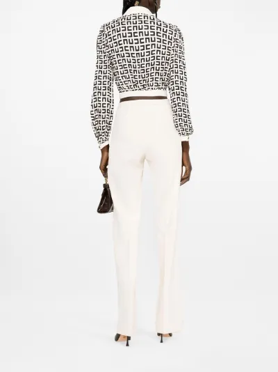 Elisabetta Franchi monogram cropped long-sleeve shirt