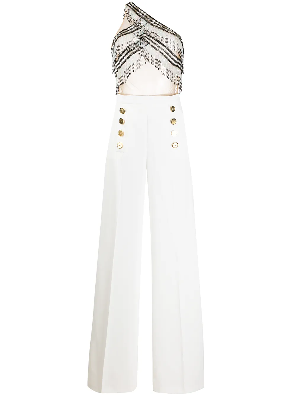 white beaded jumpsuit