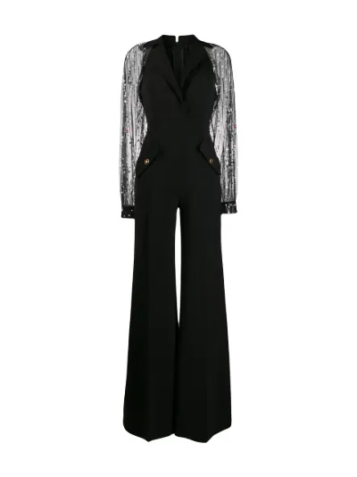 sheer sleeve jumpsuit