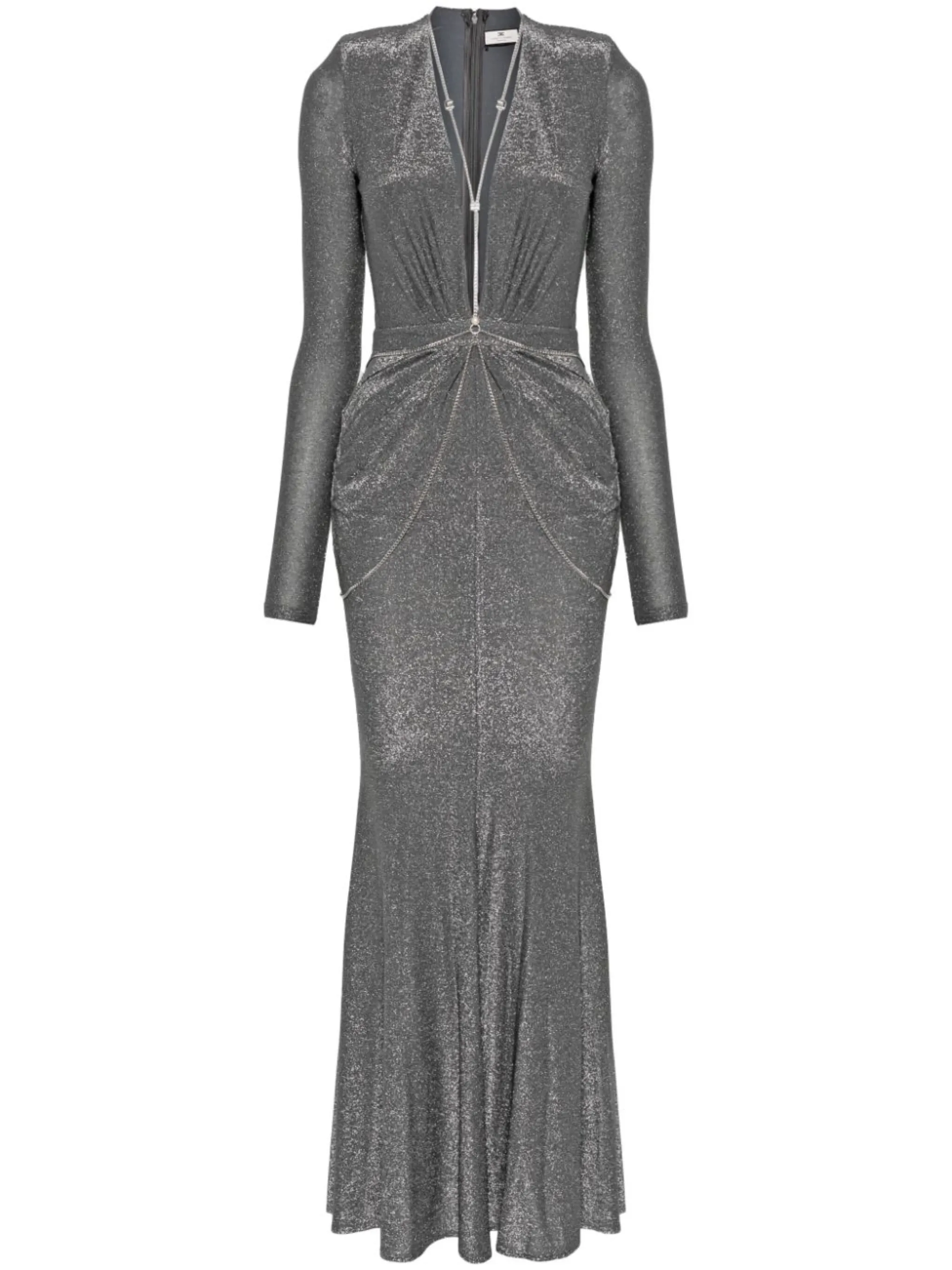 【ELISABETTA FRANCHI】Vネック フリル ドレス Elisabetta Franchi V-neck mermaid dress | Eraldo.com HR
