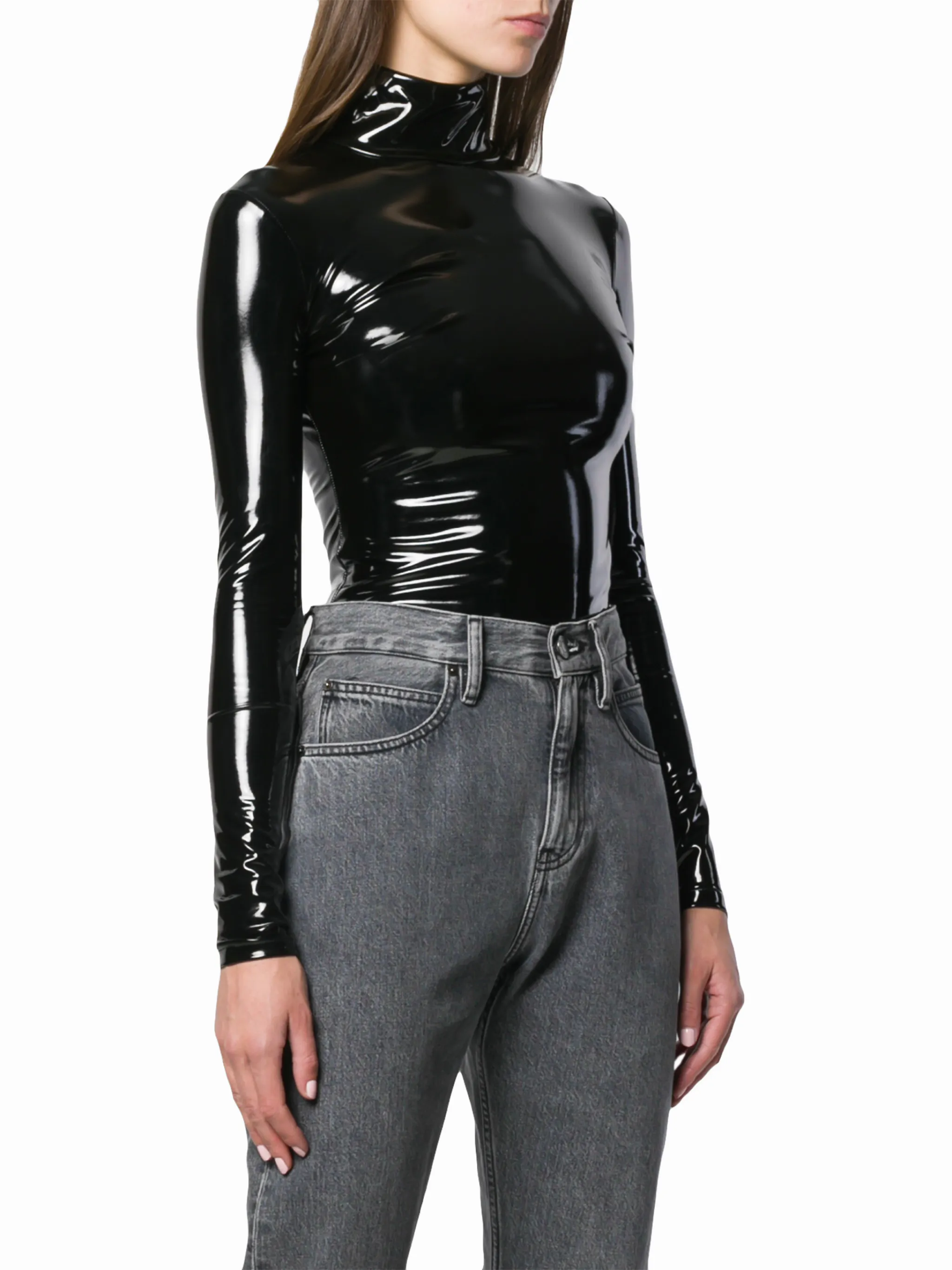 Elisabetta Franchi wet-look turtleneck top | Eraldo.com FR Elisabetta Franchi wet-look turtleneck top | Eraldo.com FR