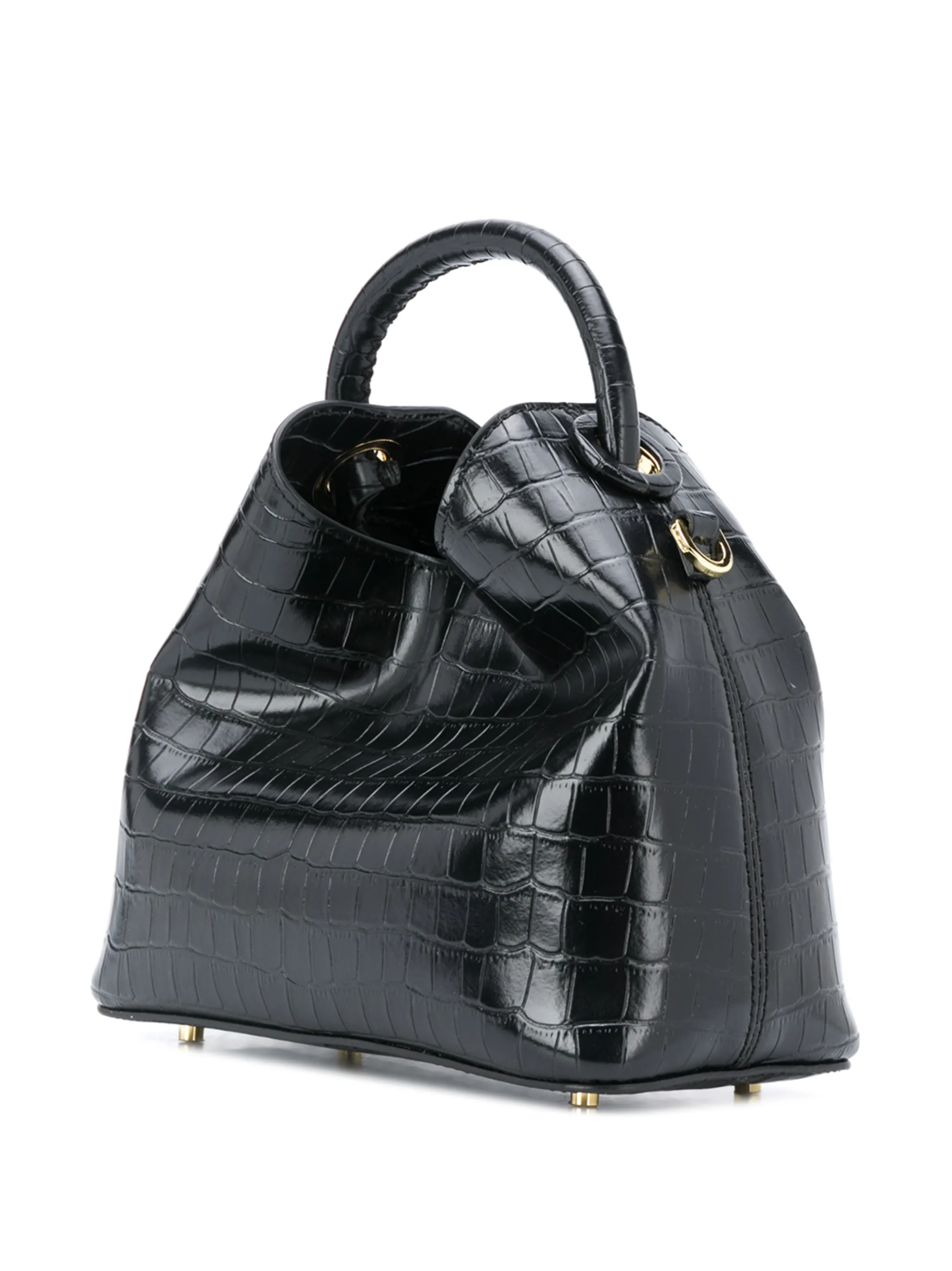 Baozi Leather Black - Designer Leather Handbag - Elleme
