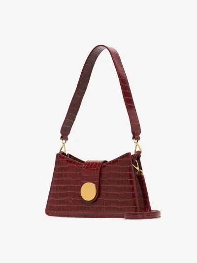 burgundy mock croc bag