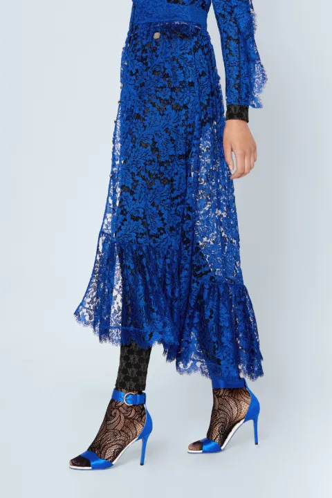 Abito chemisier in pizzo in blu | PUCCI