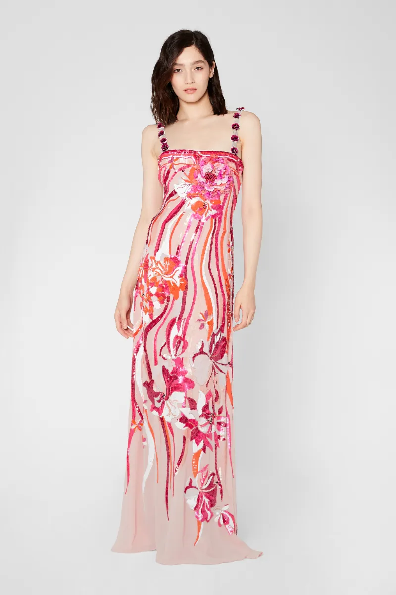 vestito lungo in seta