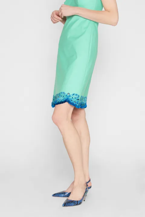 aqua embroidered dress