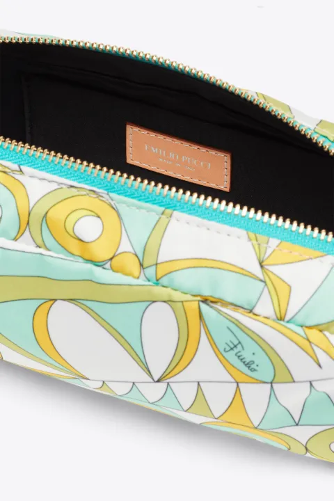 Bandierine-Print Small Make-Up Bag in white | Emiliopucci.com