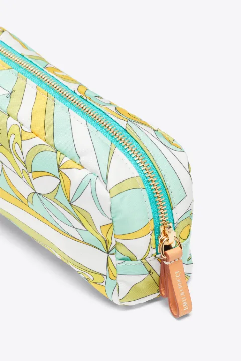Bandierine-Print Small Make-Up Bag in white | Emiliopucci.com