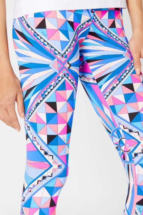 Bes Print Leggings in blue 