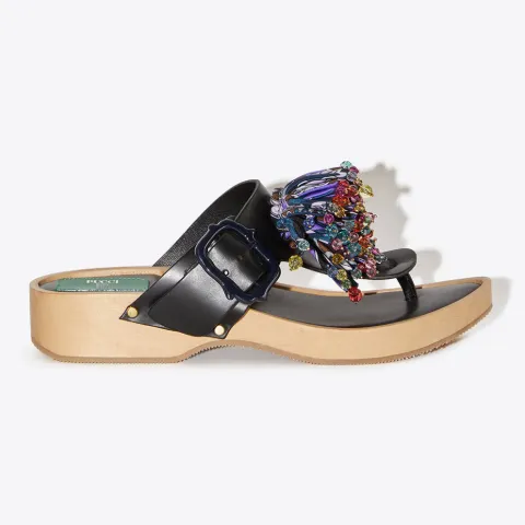 pom pom slide sandals