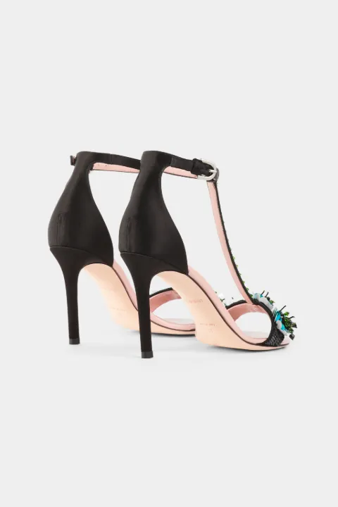 black floral sandals