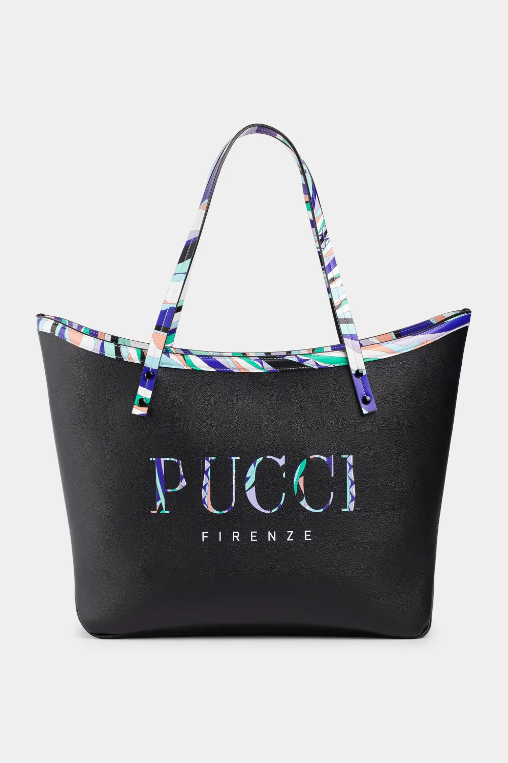 Burle Print Leather Twist Tote Bag