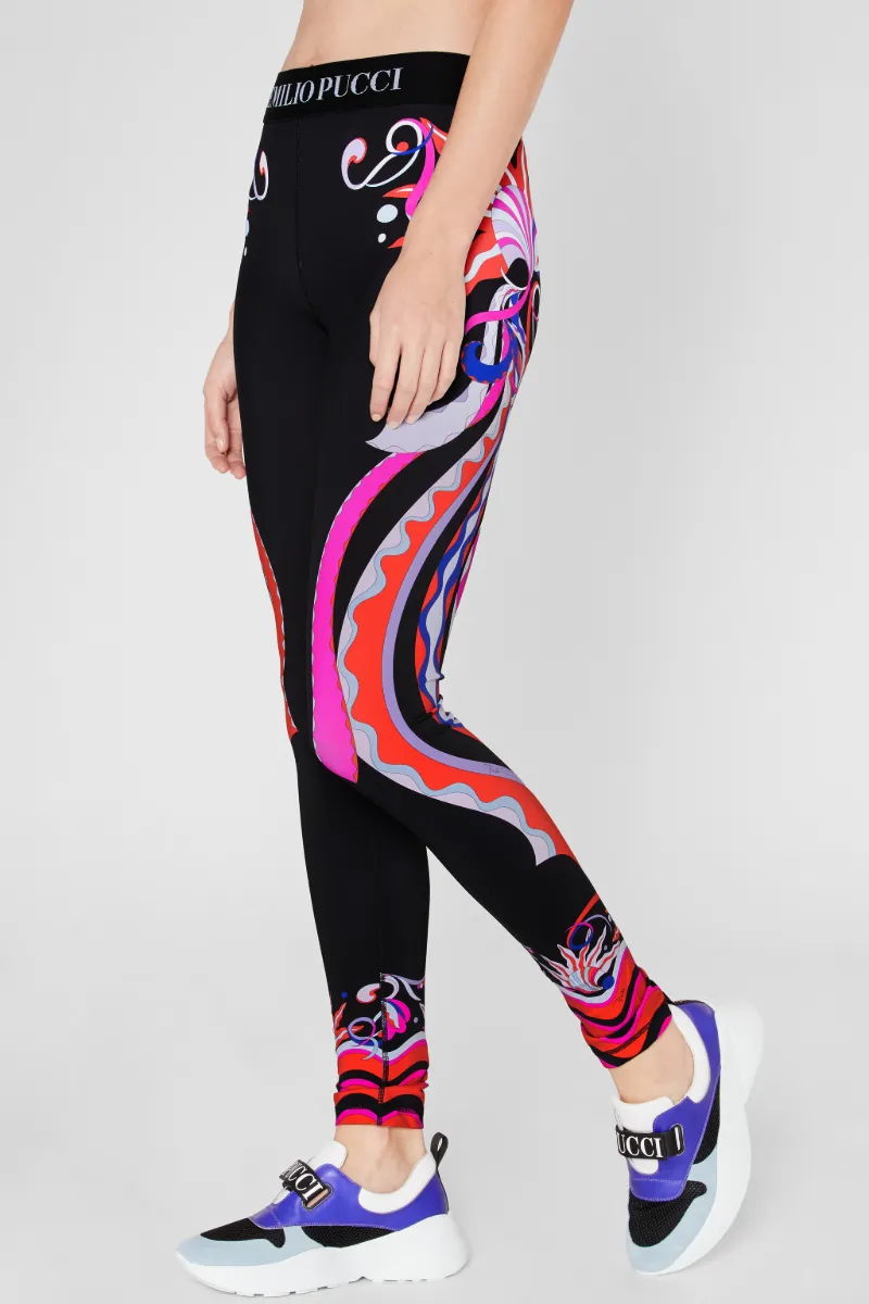 Burle Print Leggings in black | PUCCI