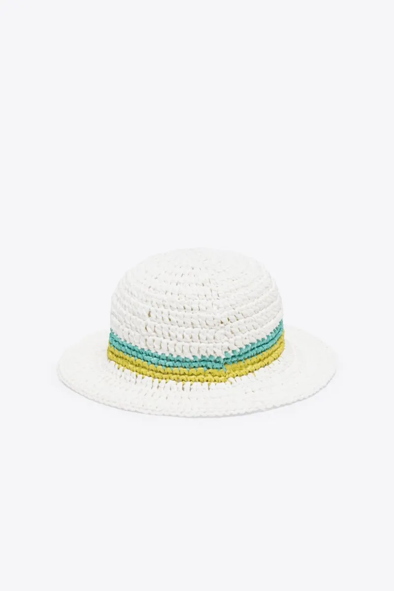 Cappello a tesa larga con dettaglio a righe in bianco | PUCCI