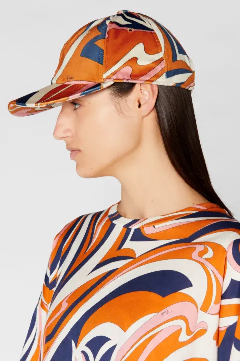 Cappello con stampa Nuages in arancione | PUCCI