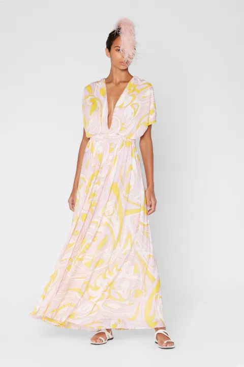 v back maxi dress