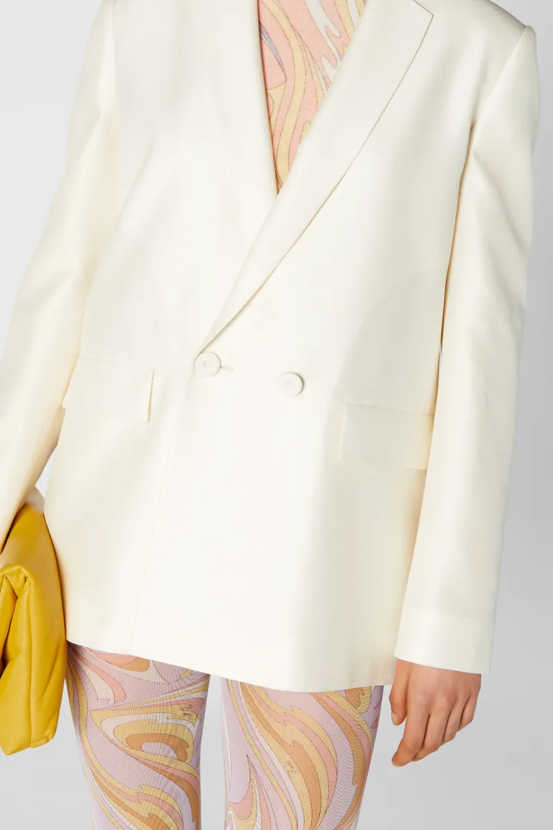 double breasted cream blazer