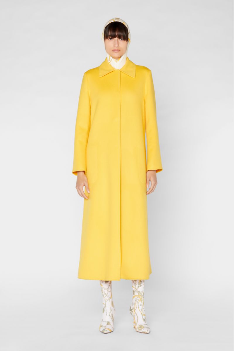 wool coat yellow