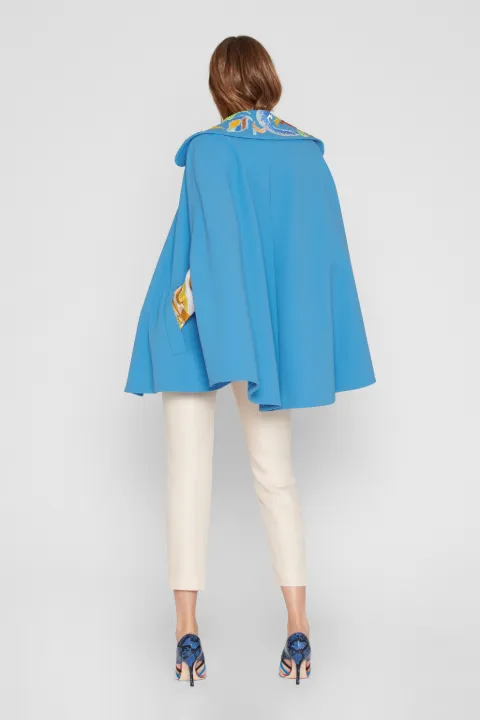 blue wool cape