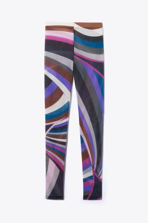 Iride-Print Mesh Leggings in purple | PUCCI