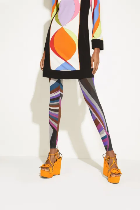 Iride-Print Mesh Leggings in purple | PUCCI