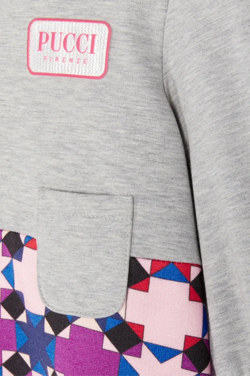 geometric print hoodie