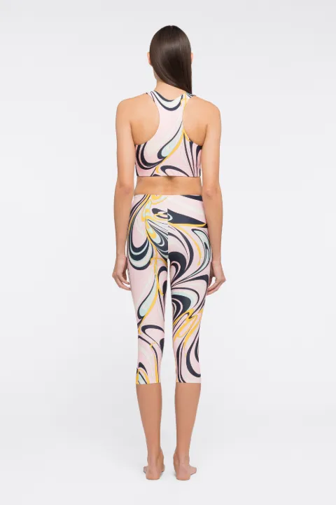 Leggings a tre quarti con stampa Onde in blu | PUCCI