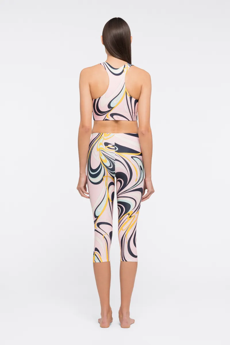 Leggings a tre quarti con stampa Onde in blu | PUCCI