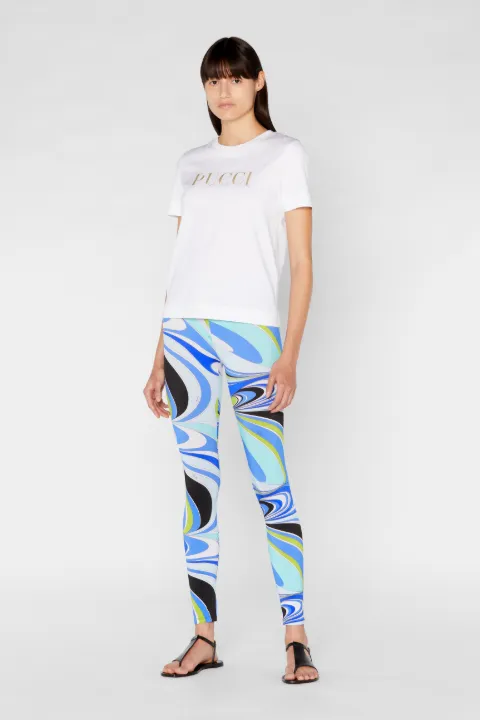 Leggings con stampa Libellula in blu 