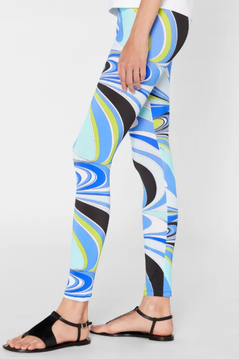 Libellula Print Leggings in blue | PUCCI