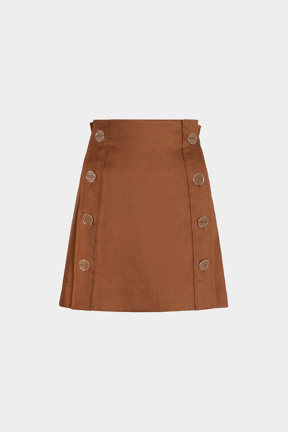 tan button skirt