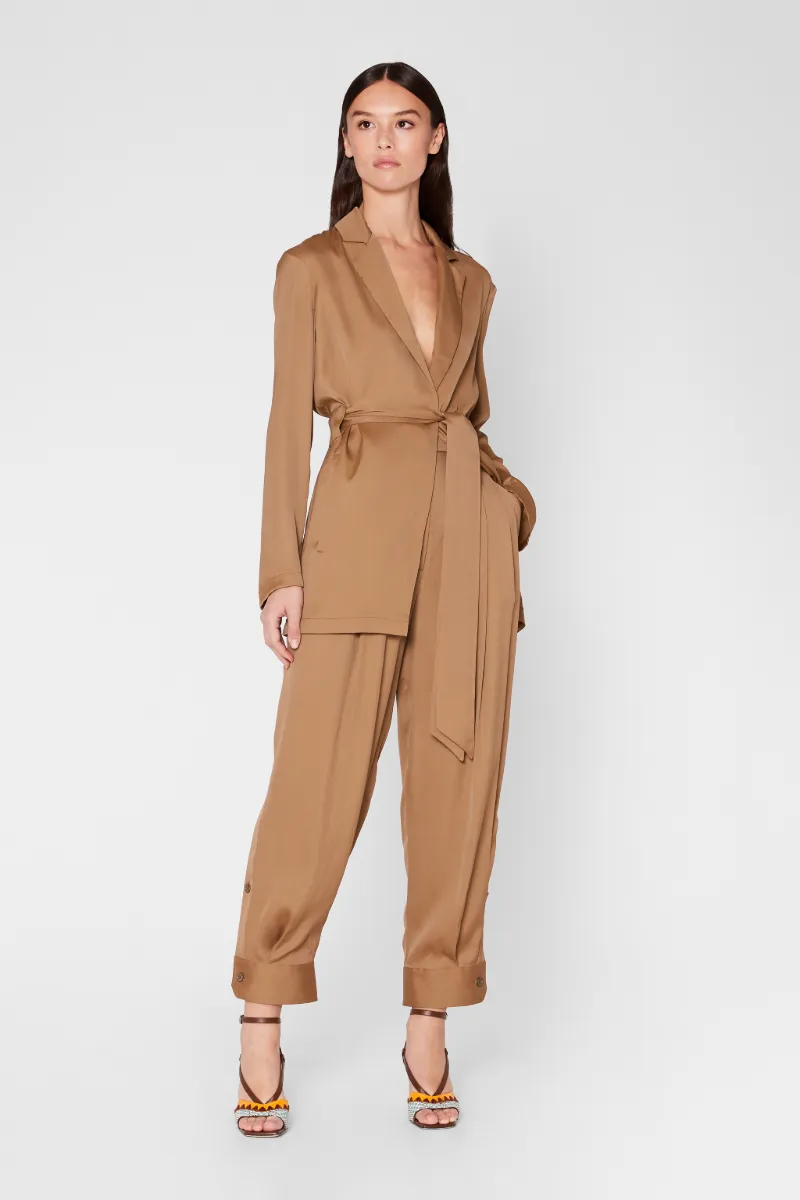 belted longline blazer