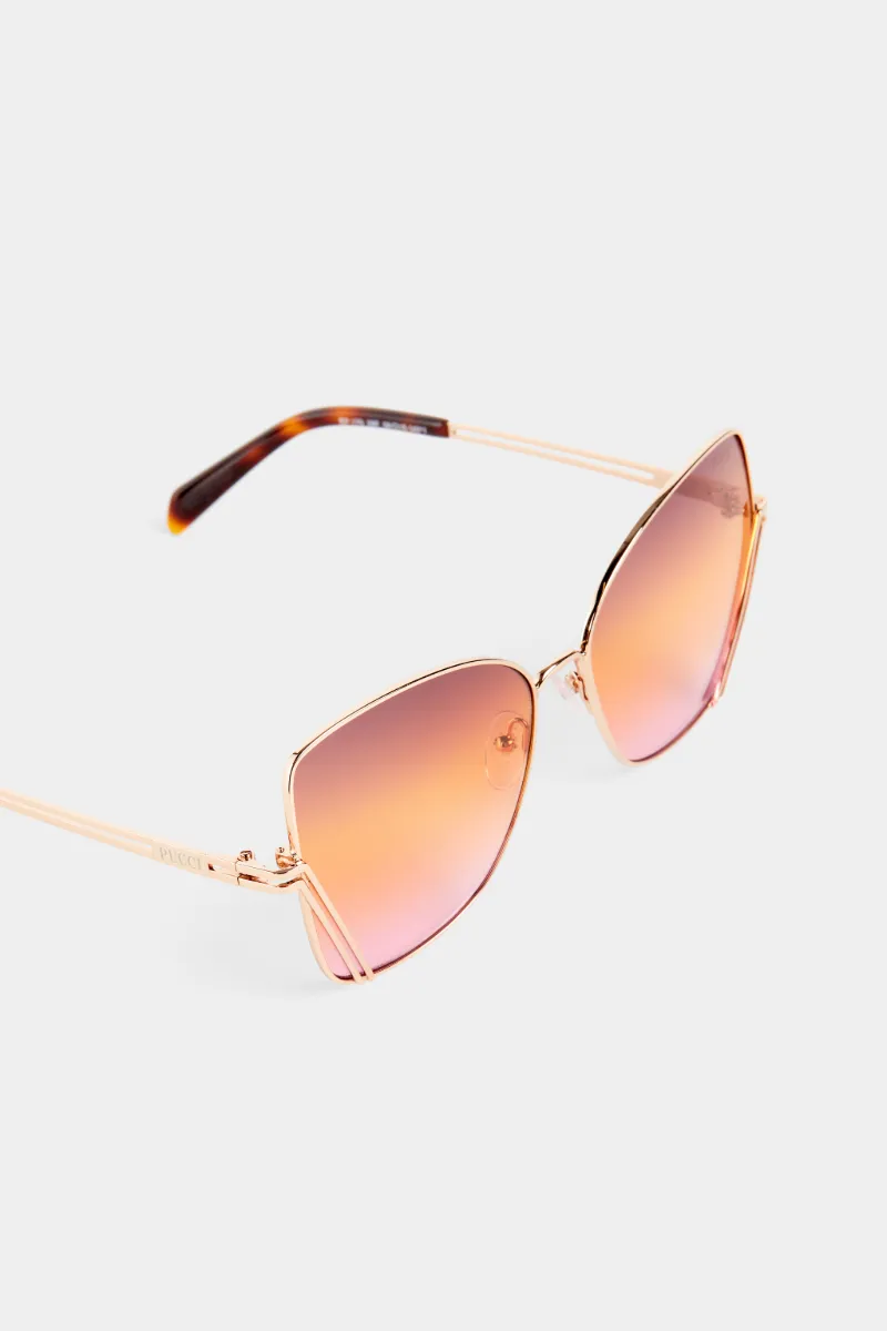 Occhiali da sole cat-eye in marrone | PUCCI