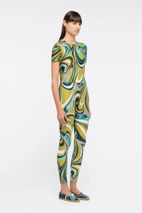 Onde-Print Leggings in green | PUCCI