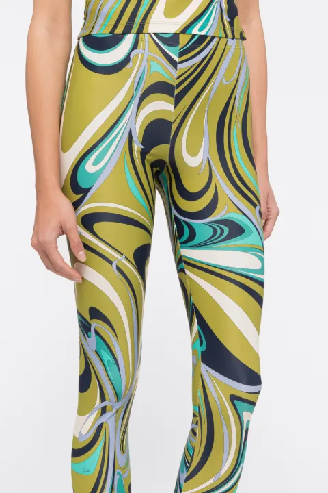 Onde-Print Leggings in green | PUCCI