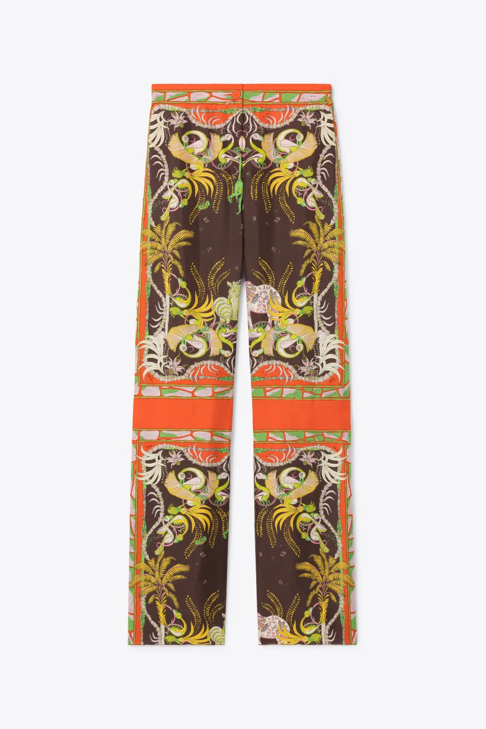 Pantaloni in seta con stampa Nairobi in marrone | PUCCI