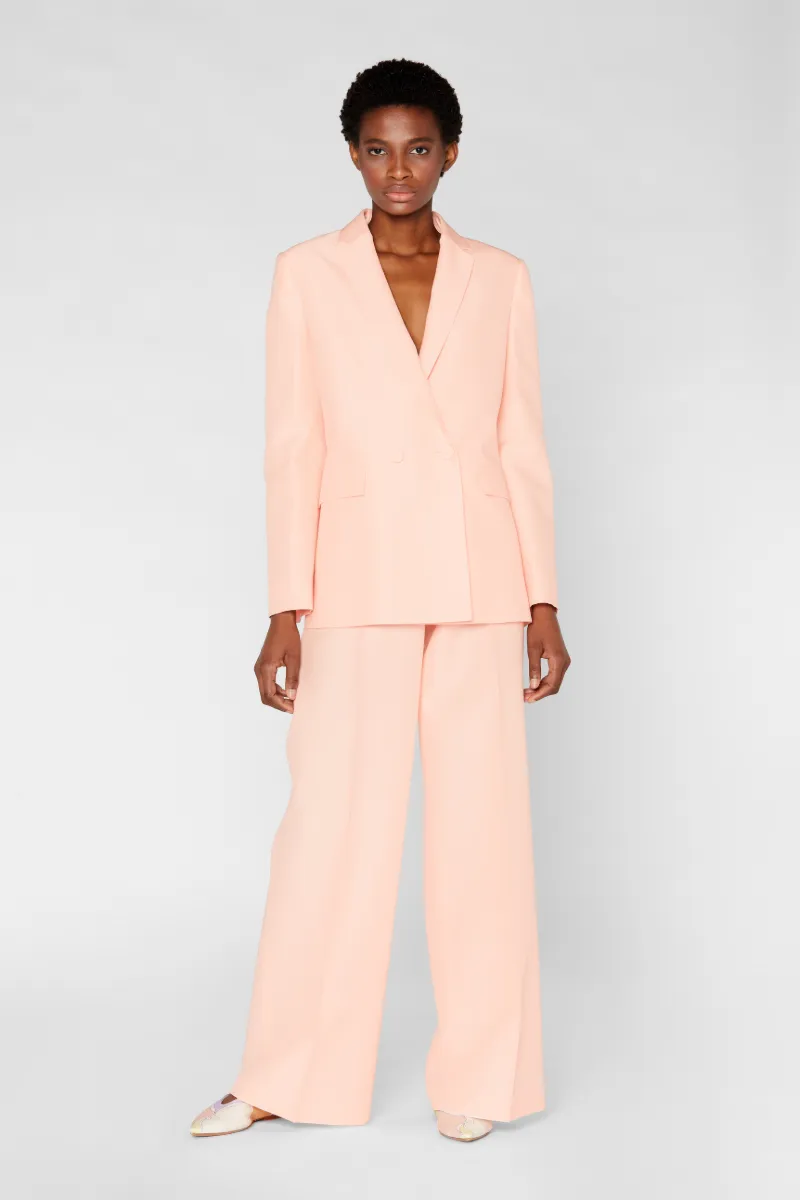 Pantaloni palazzo in lana e seta in rosa | PUCCI