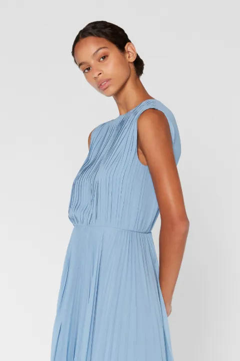 blue green silk dress