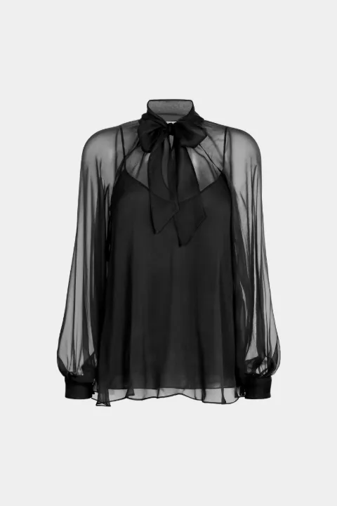 black chiffon blouse