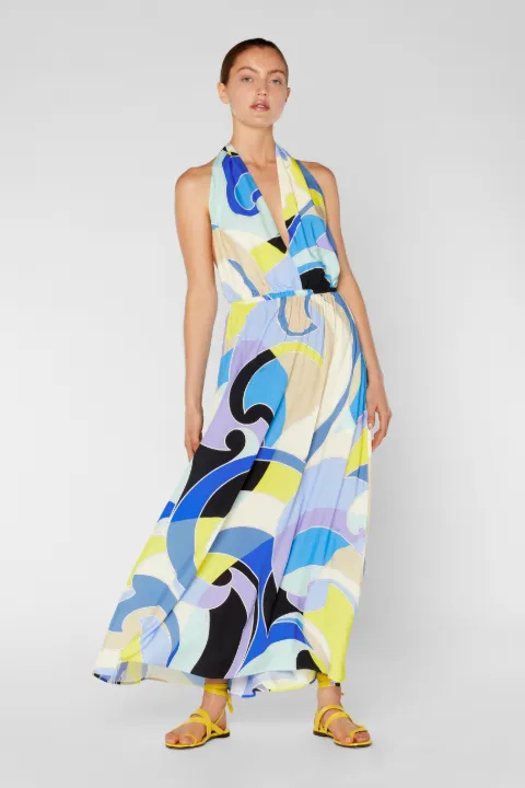 人気定番 エミリオプッチ Emilio Pucci レディース ワンピース リゾートワンピ トップス Quirimbas ホルターネック ドレス 最安値に挑戦 Afcmteamireland Org