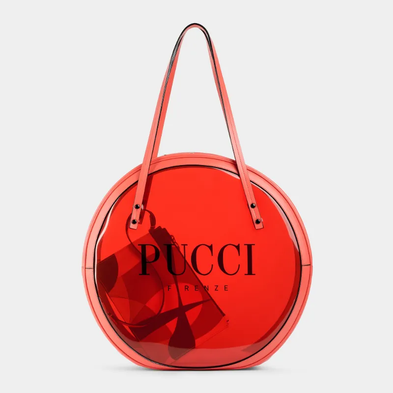 red round handbag