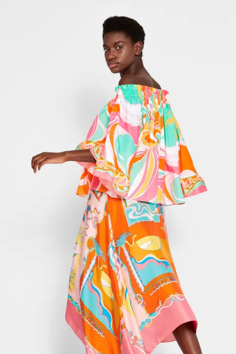 off shoulder poplin top