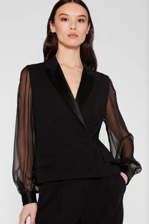 sheer black blazer