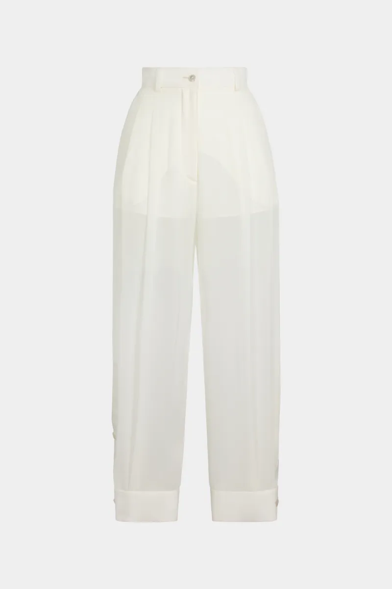 silk tapered trousers